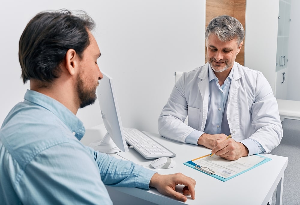 Erectile dysfunction consultation with patient
